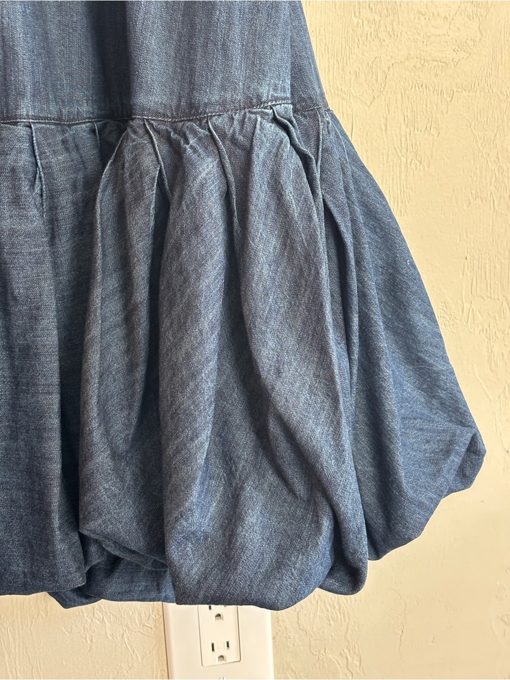 Free People Large Dark Denim Backless Halter Bubble Tent Dress Pockets Cotton - Picture 7 of 16